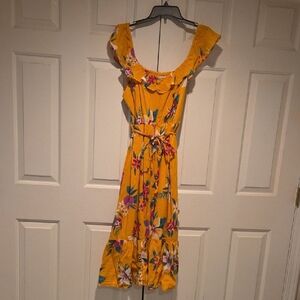 Old Navy Yellow Floral Midi Dress